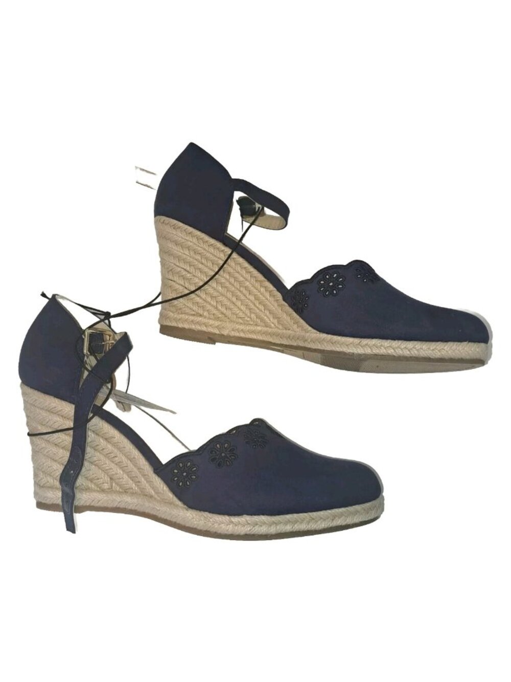Liz Claiborne Women’s Blue Wedge Heel Size 9.5 With Memory Foam New